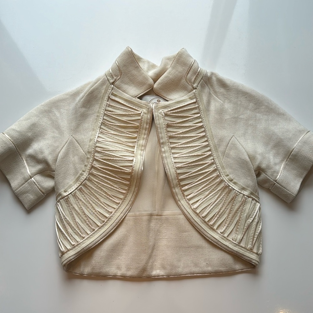 Rachel Roy Vintage Ivory linen Bolero: Size 0